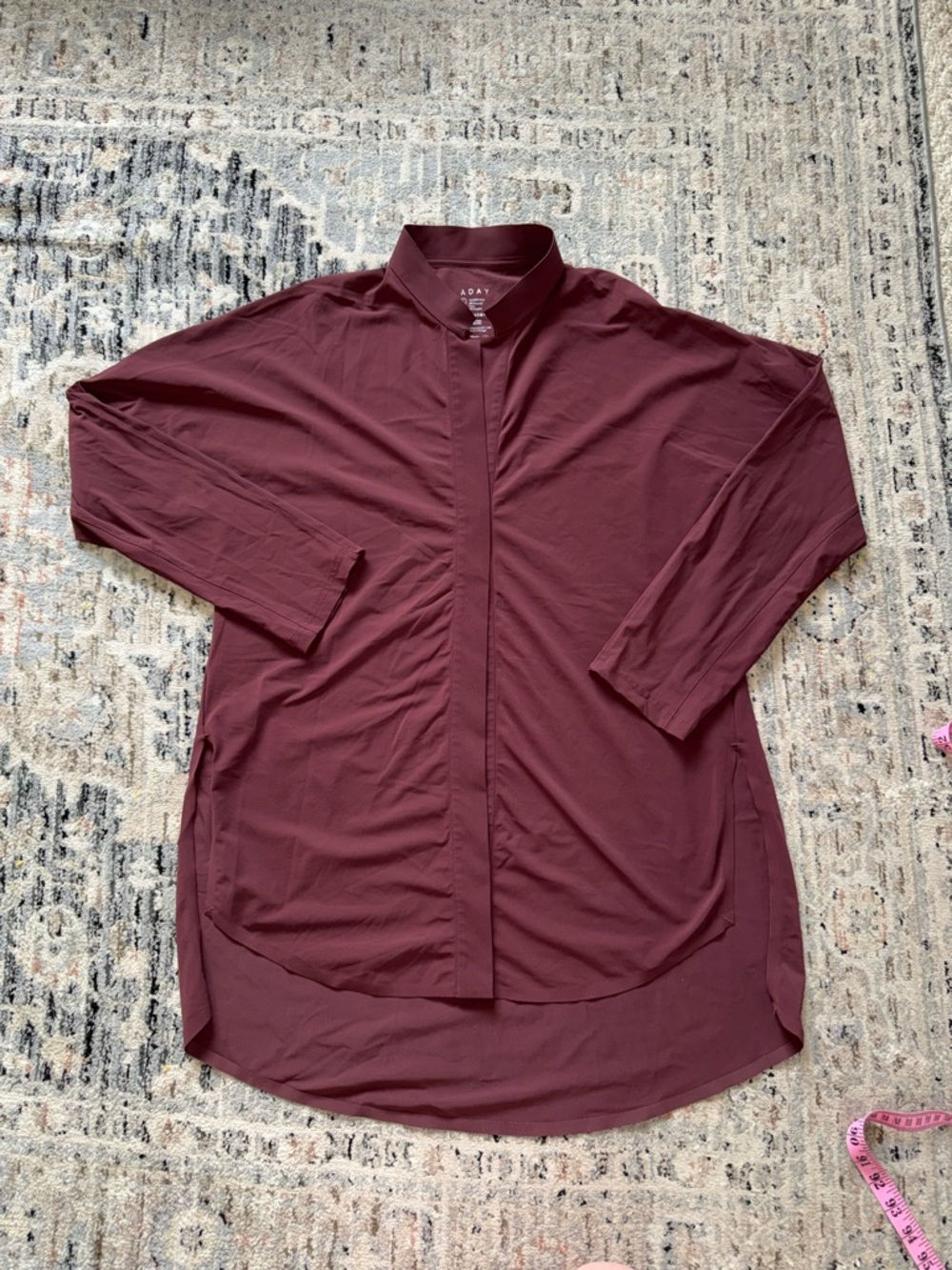 ADAY women’s Burgundy Stand Collar Shirt Jacket
